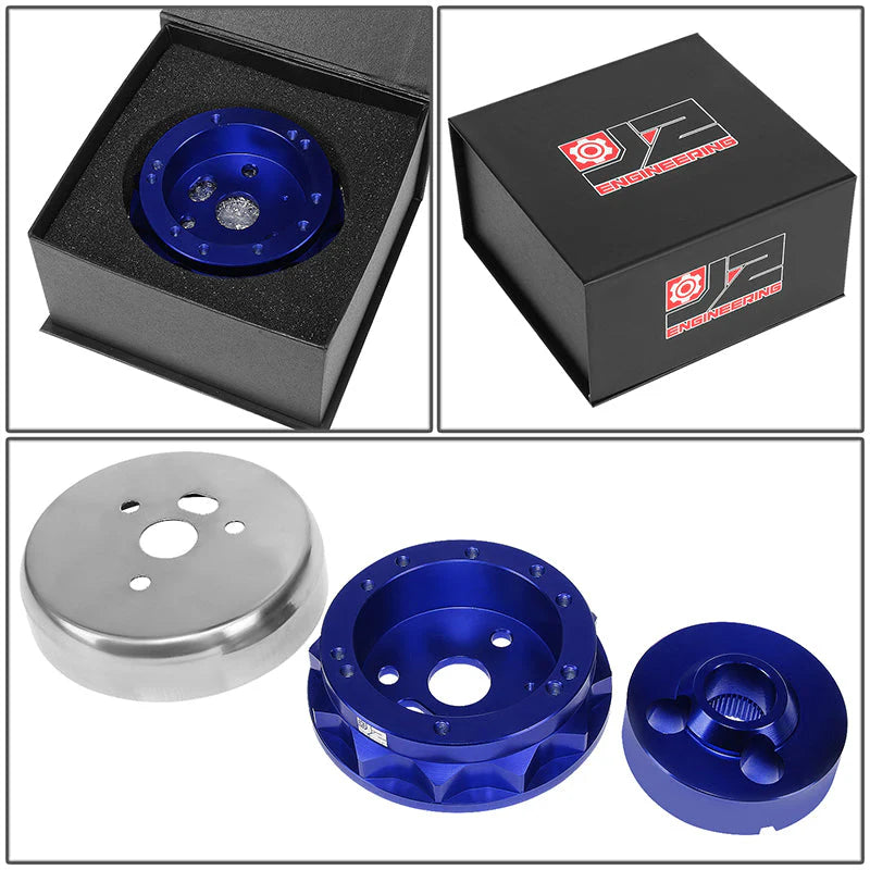 65-69 Ford Mustang 67-74 Bronco Aluminum Steering Wheel Hub Adapter - Blue