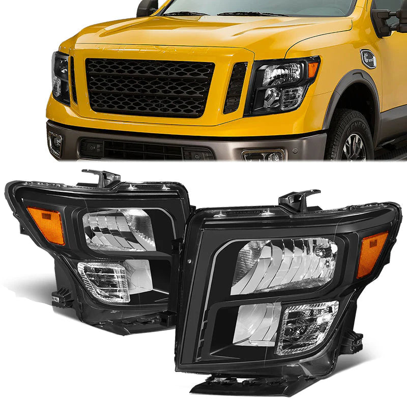 Factory Style Headlights 17-22 Nissan Titan, 16-22 XD