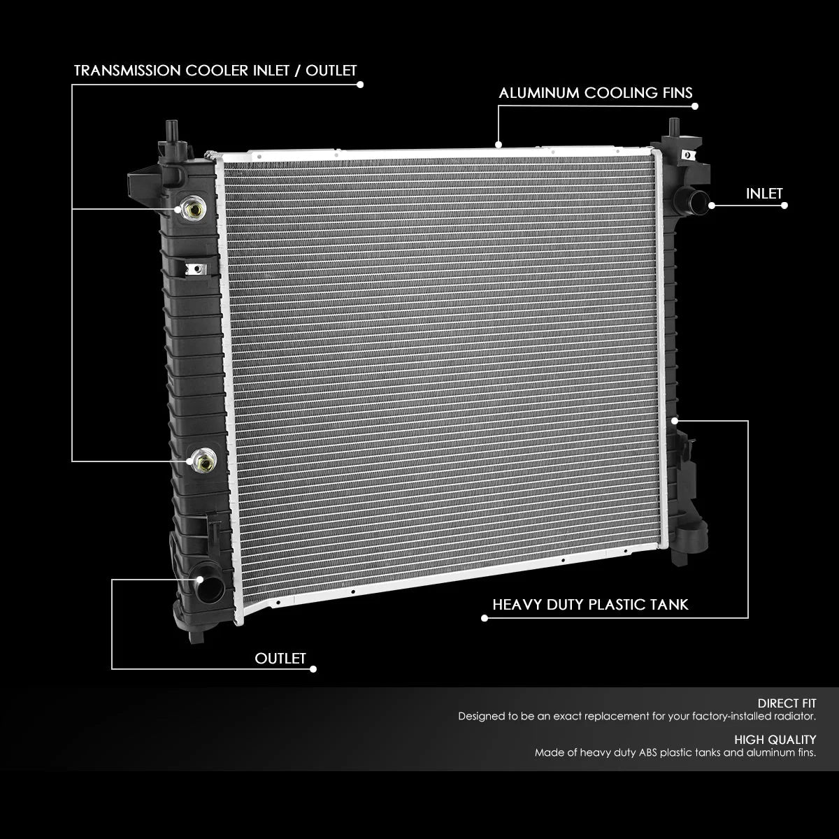 13242 Replacement Radiator 10-11 Cadillac SRX 2.8L