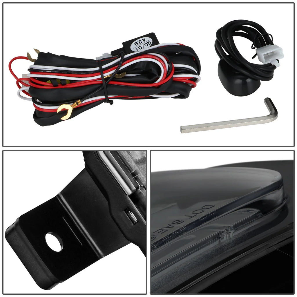 LED Projector Fog Lights w/ Switch Wiring Harnesses 16-19 Chevy Silverado 1500
