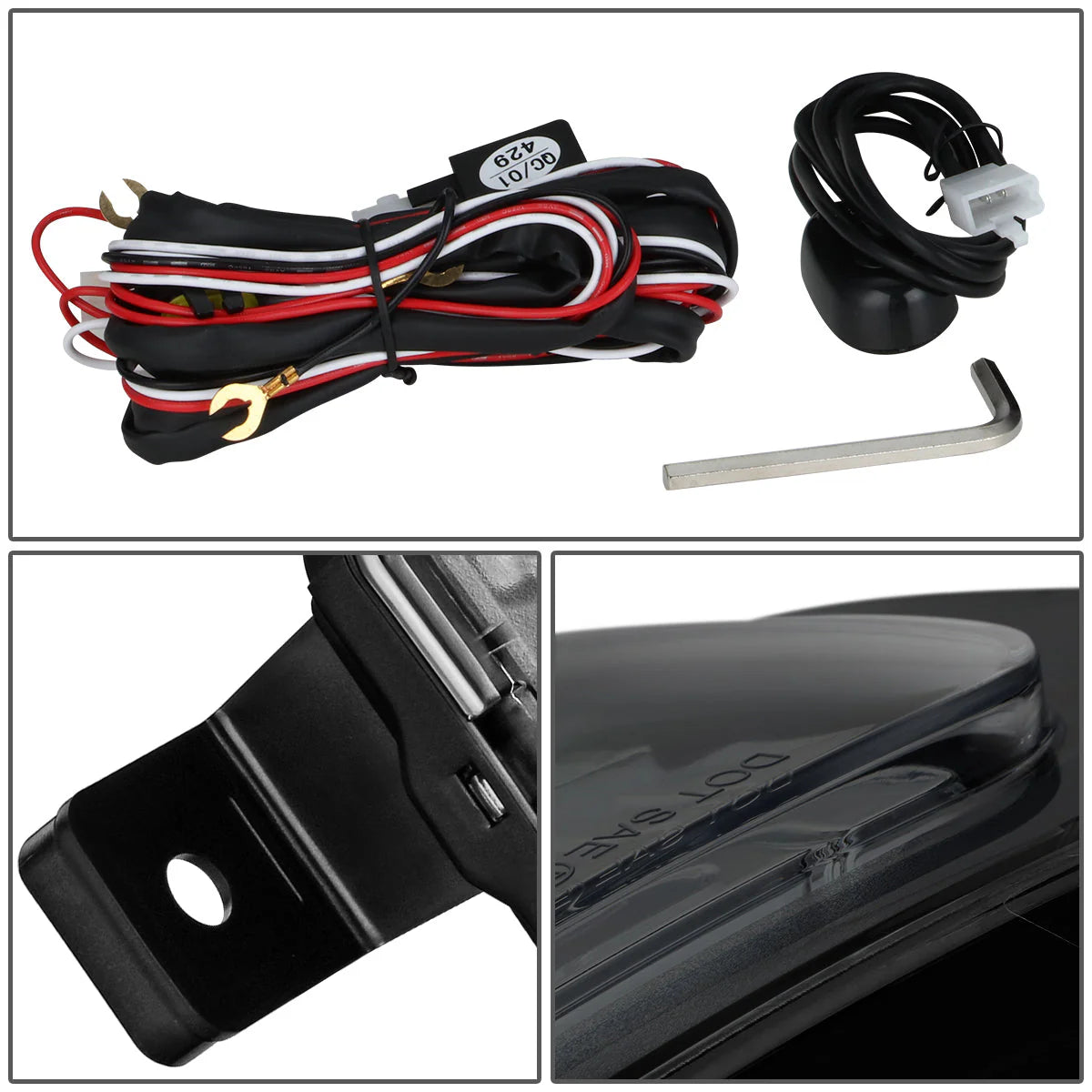 LED Projector Fog Lights w/ Switch Wiring Harnesses 16-19 Chevy Silverado 1500