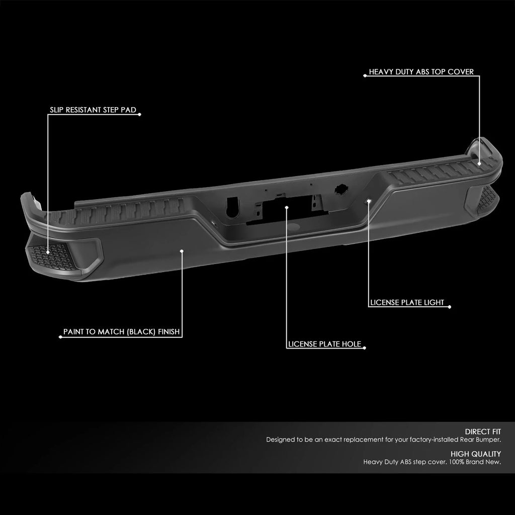 Rear Step Bumper W/License Plate Lights 19-23 Chevy/GMC Silverado Sierra 1500