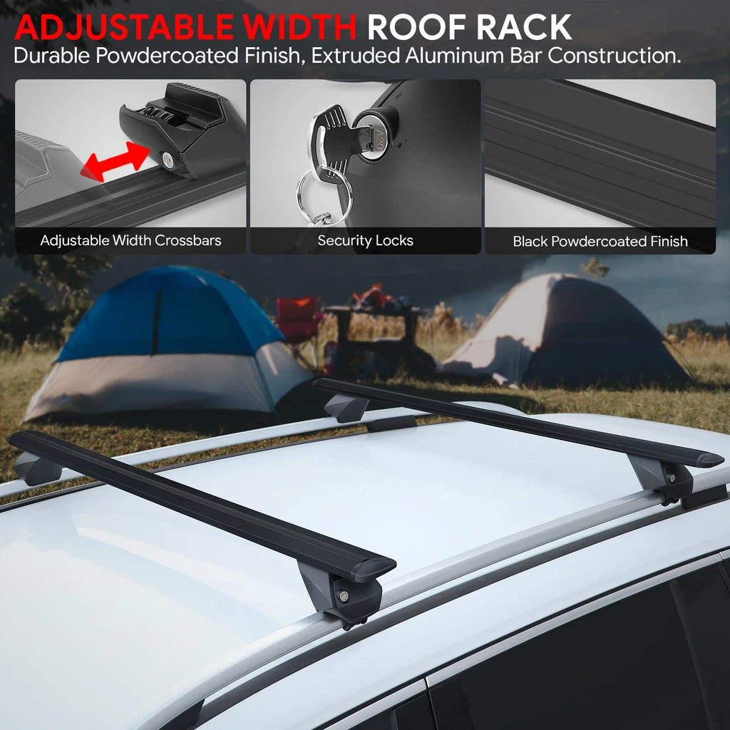 49 in. Adjustable Roof Rack Cargo CarrierCross Bar Fits Vehicles w/ Non Round Roof Rails