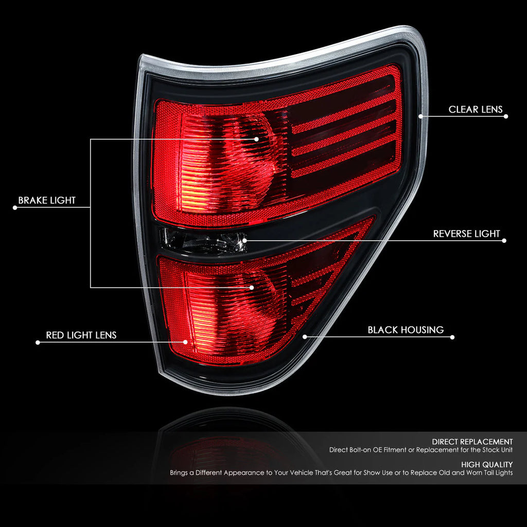 Tail Lights (Black, Red) 09-14 Ford F-150