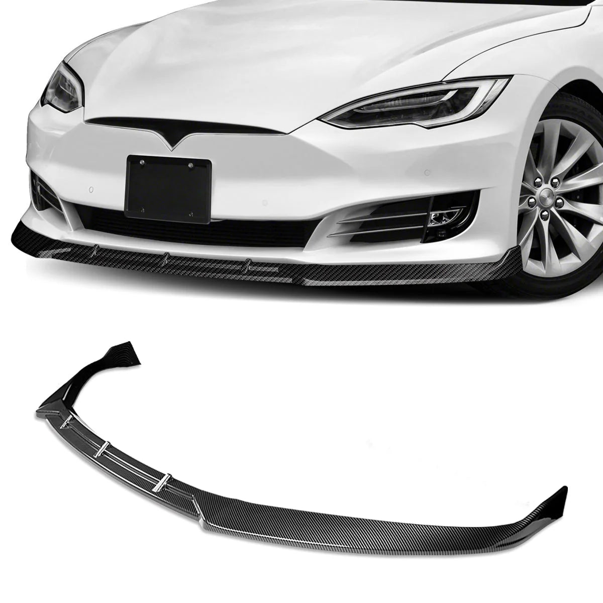 STP-Style Front Bumper Lip 16-20 Tesla Model S