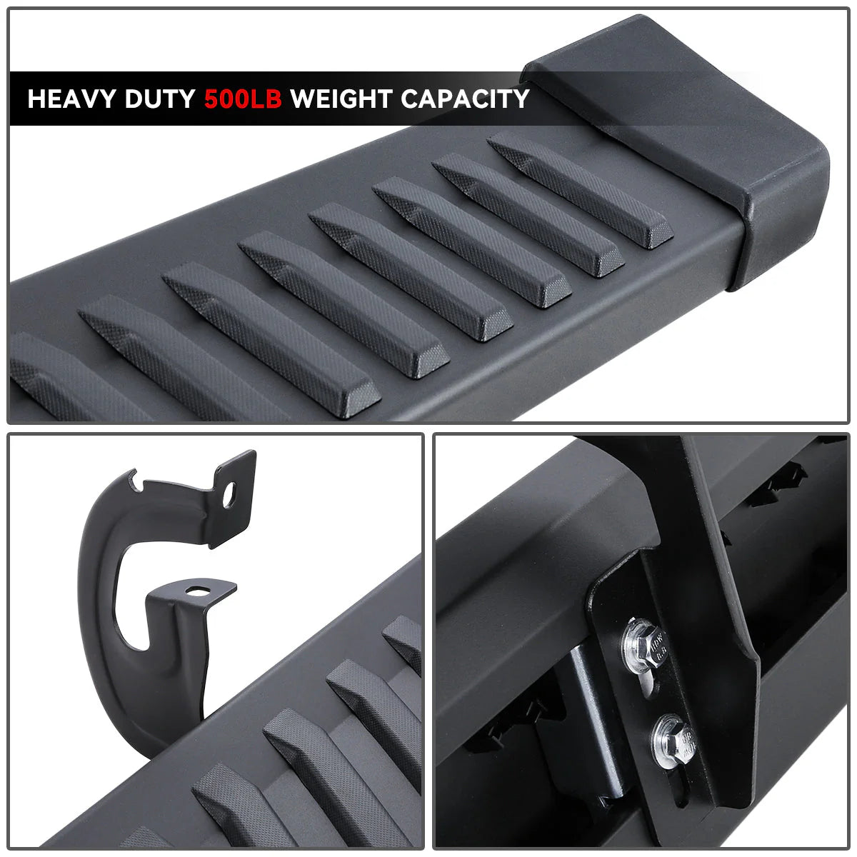 6 in. Wide Flat Step Running Boards 04-14 Ford F150 Crew Cab
