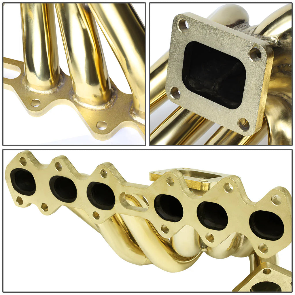 93-98 Toyota Supra 2JZGTE 3.0L 40mm 4-Bolt Flange T4 Turbo Manifold - Stainless Steel