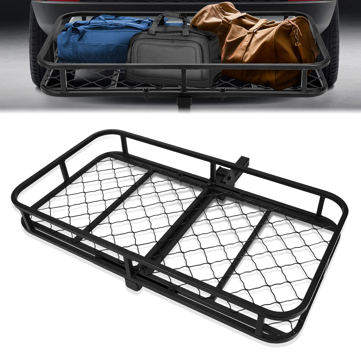 2 in. Tow Receiver Hitch Cargo Carrier Basket w/ Pin & Clip Fits Vehicles with 2 in. Tow Receive