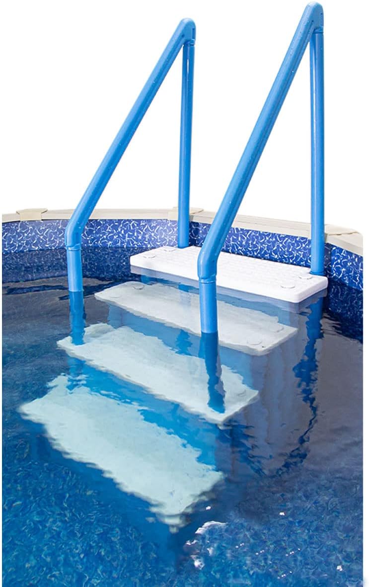 2026 Select Anti-Slip in-Pool Steps | Gray | for Above Ground Swimming Pools | Can Mount to Decks 48′′ to 54′′ H | Safety Stairs Capacity Up to 300 lbs
