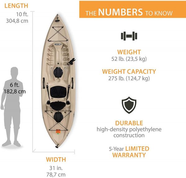 2026 Lifetime 90806 Tamarack Angler 100 Fishing Kayak C 2 Pack (Paddles Included)