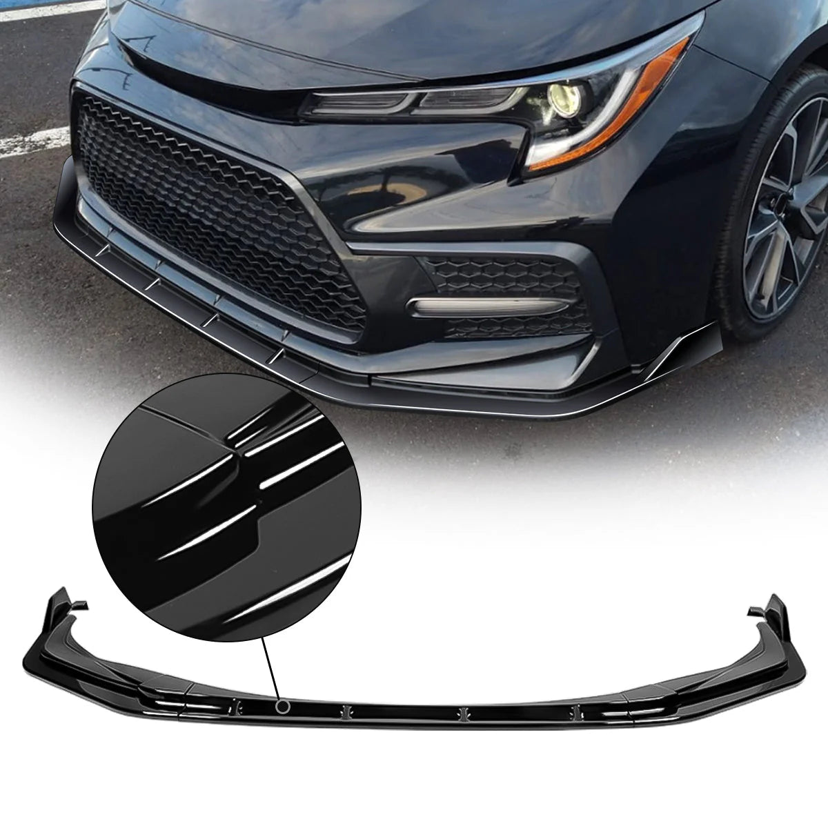 STP-Style Front Lip Spoiler - Gloosy 20-22 Toyota Corolla XSE / SE