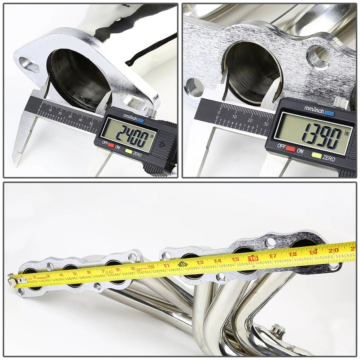 93-98 Toyota Supra MK4 NA 3.0L I6 6-2-1 Exhaust Header w/O2 Sensor Bungs - Stainless Steel