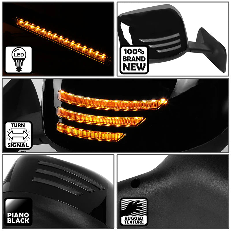 Performance Series Side Hood Mirrors (Black) 18-22 International MV607, RH613, HV507, LT625