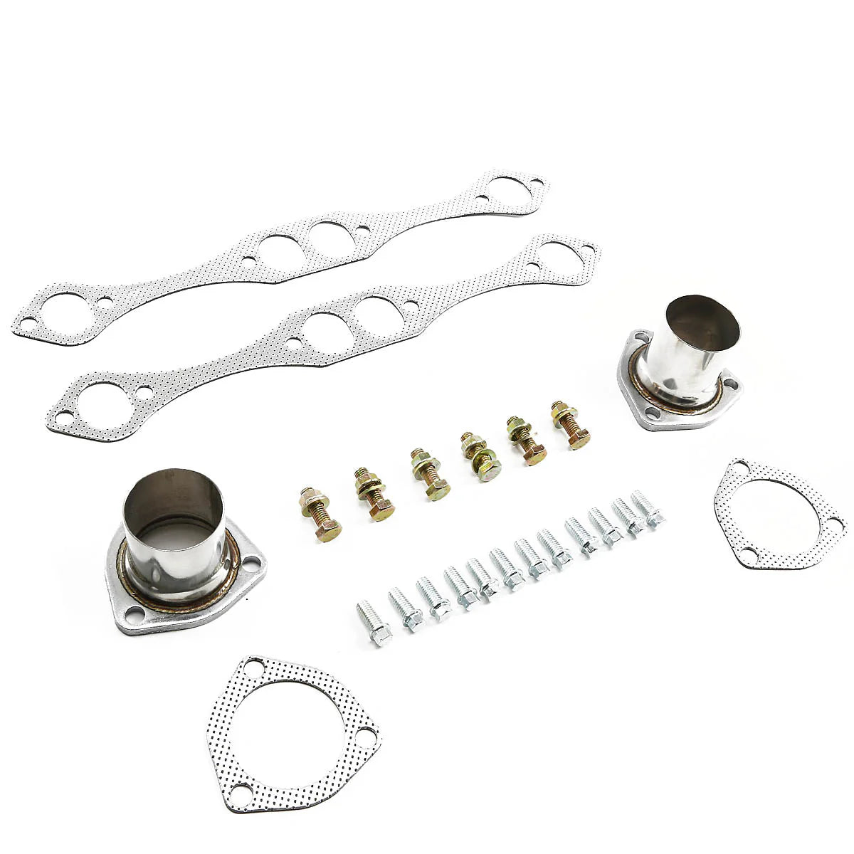 35-48 Chevy Small Block 265-400 V8 Fat Fender 8-2-1 Long Tube Exhaust Headers - Stainless Steel