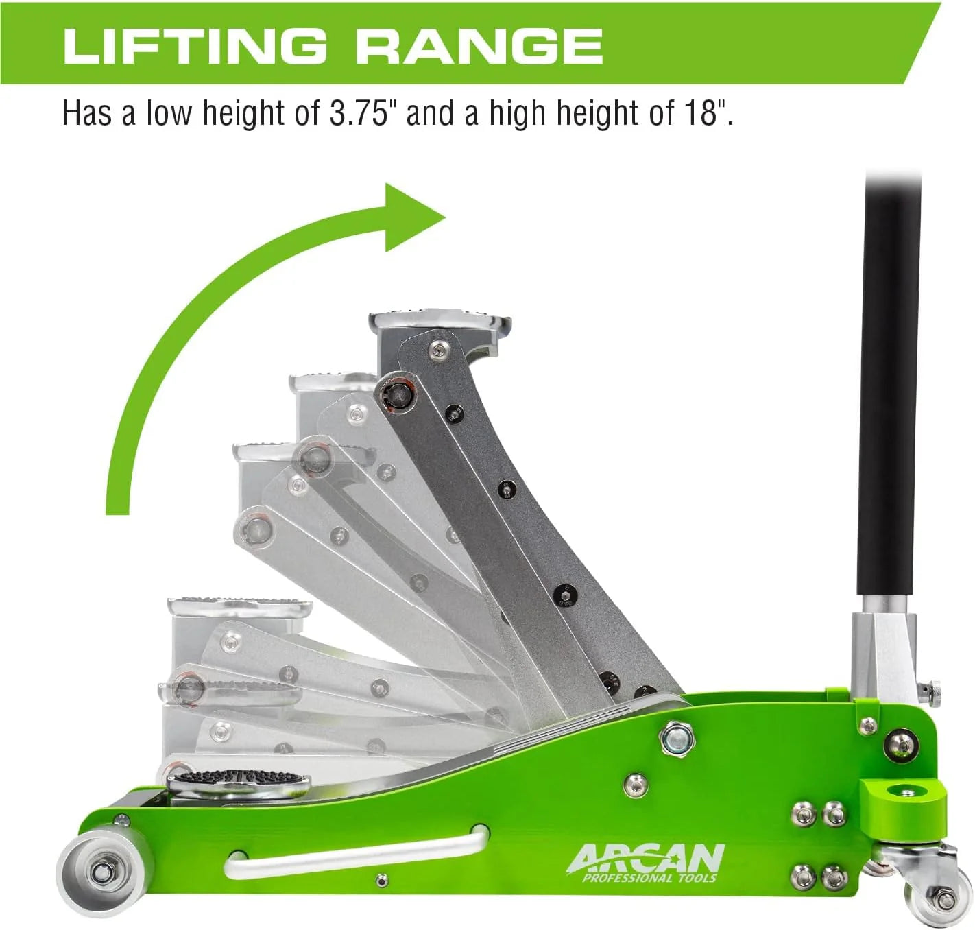 2026 Tools 3-Ton Quick Rise Aluminum Floor Jack with Dual Pump Pistons & Reinforced Lifting Arm (A20018_A20019)