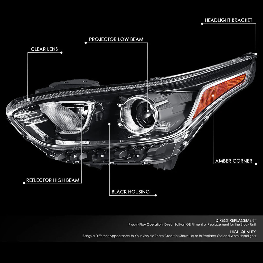Factory Style Projector Headlight (Left) 19-21 Kia Forte Sedan