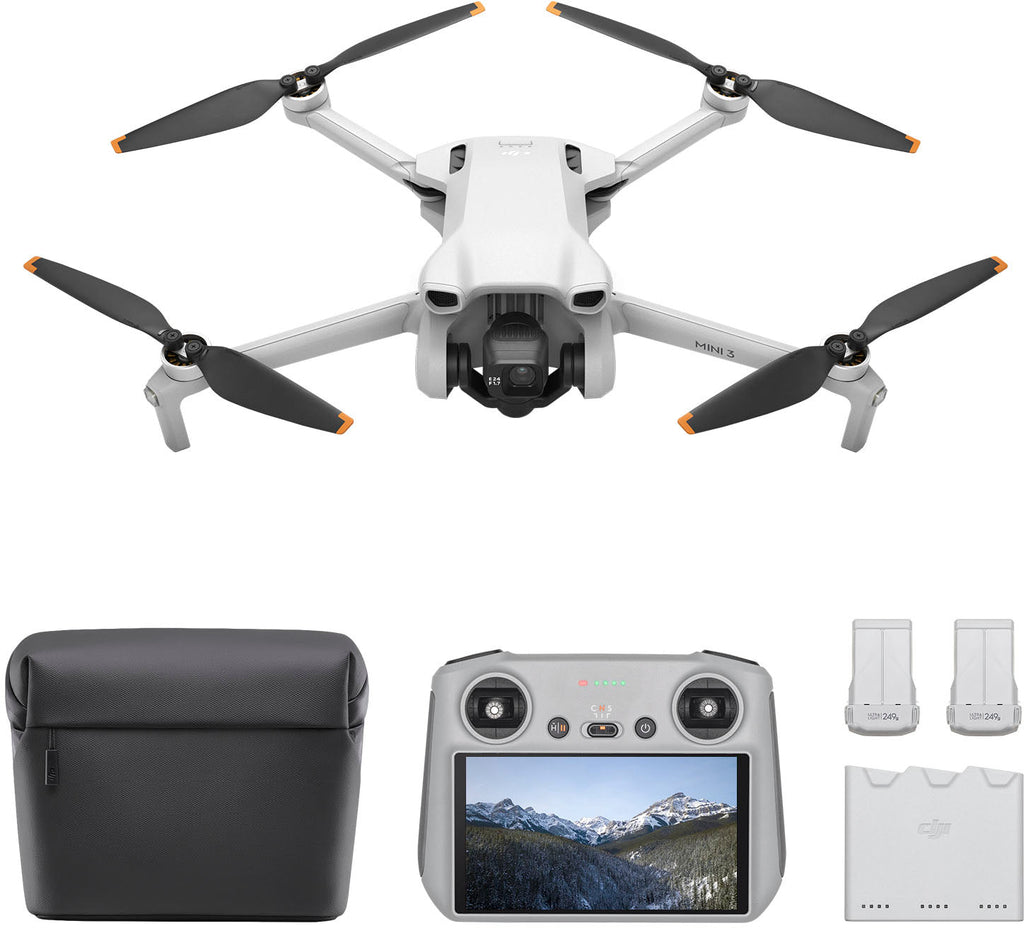 2026 Mini 3 Fly More Combo Drone and Remote Control with Built-in Screen – Gray