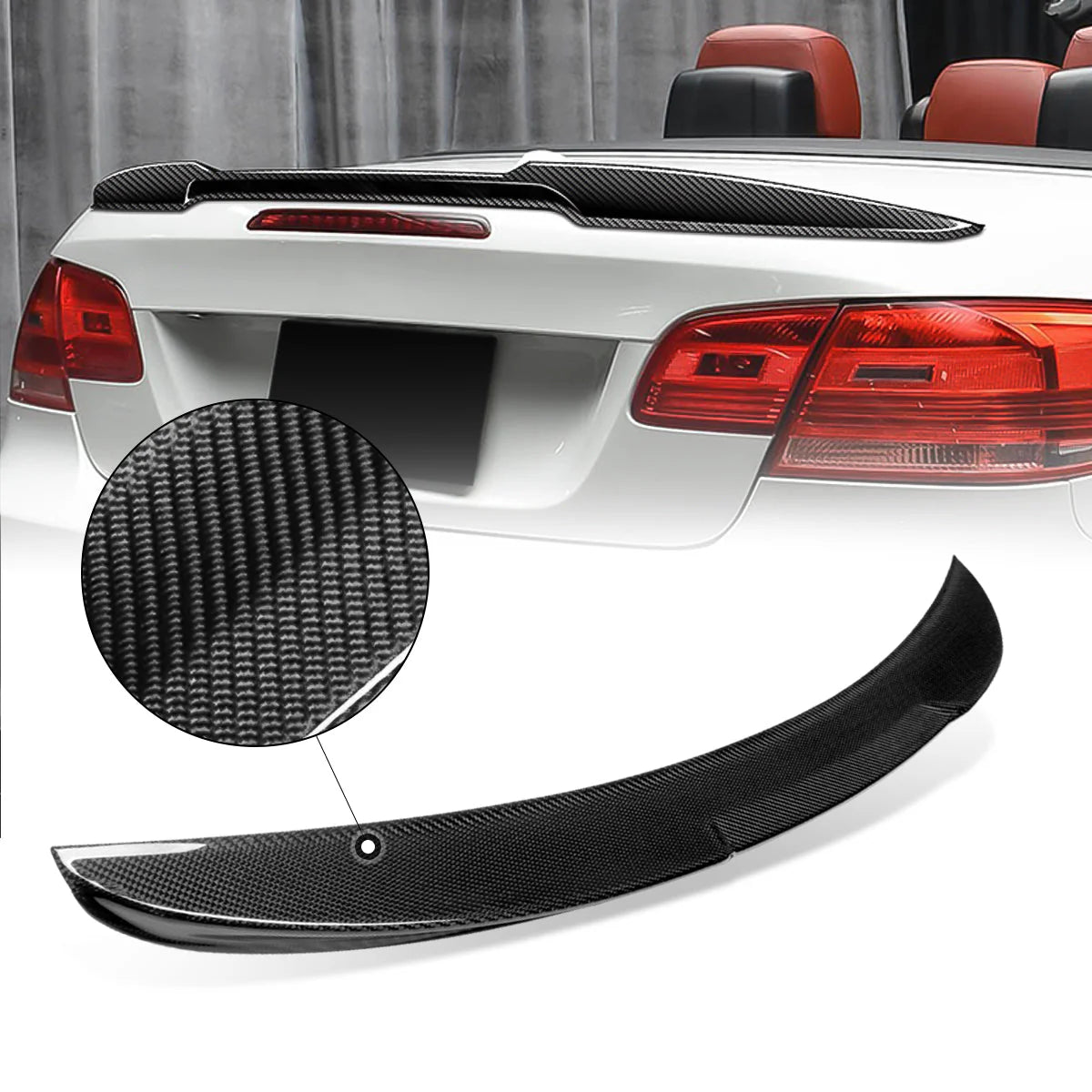 V-Style Carbon Fiber Rear Trunk Lid Spoiler 07-13 BMW 3-Series E93 Convertible