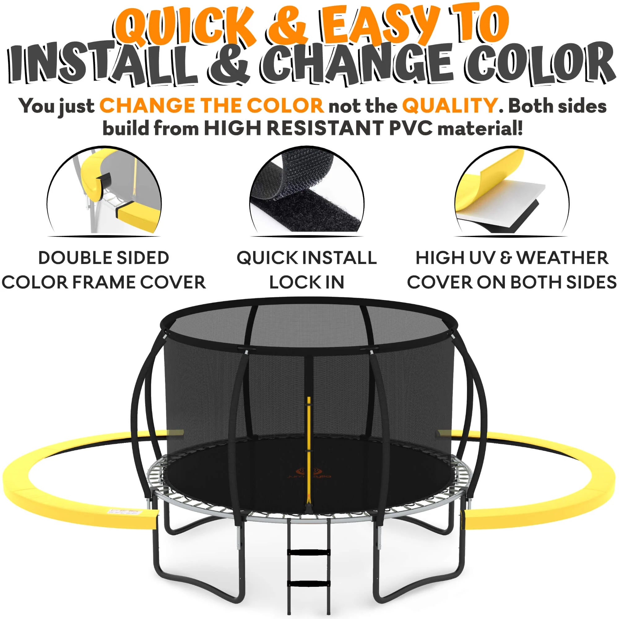 2026 16FT Trampoline with Enclosure & Double Color Pad Cover