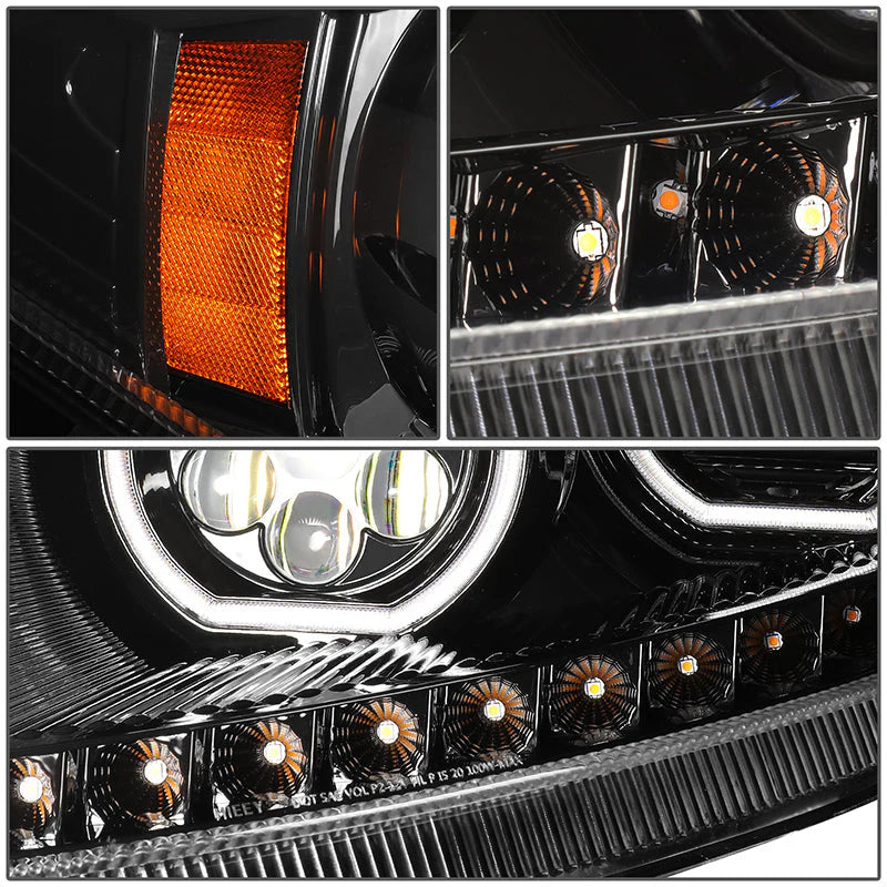 LED DRL Halo Sequential Projector Headlights 17-21 International Harvester LT LT625