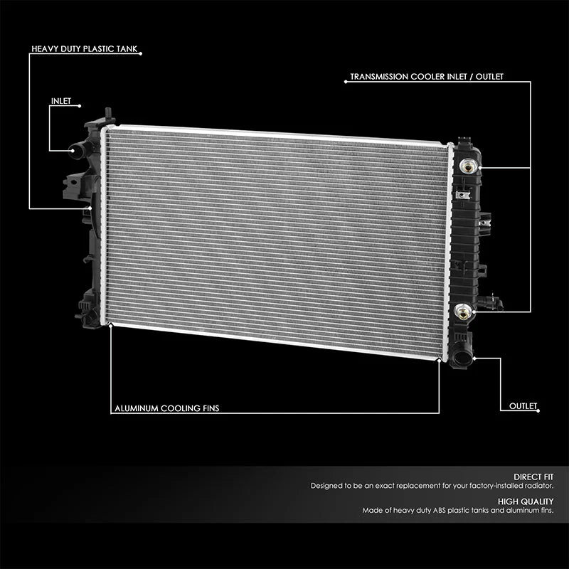 13574 Replacement Radiator 16-19 Chevy Malibu 1.5L, 17-19 Buick Lacrosse 3.6L
