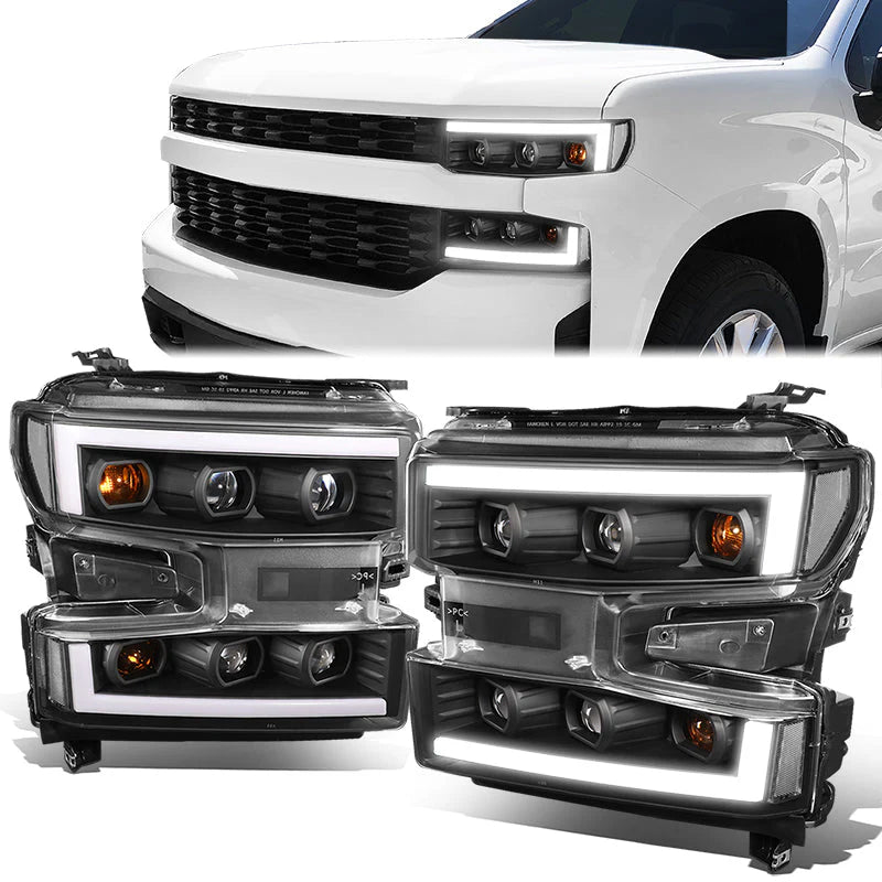 LED DRL Projector Headlights 19-21 Chevy Silverado 1500