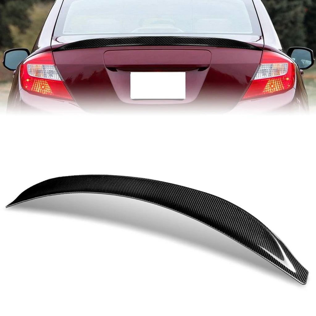 V2-Style Carbon Fiber Rear Trunk Lid Spoiler 12-15 Honda Civic Sedan