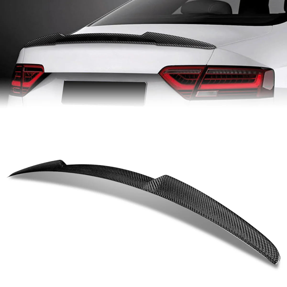 V-Style Carbon Fiber Rear Trunk Lid Spoiler 08-16 Audi A5 Quattro Coupe