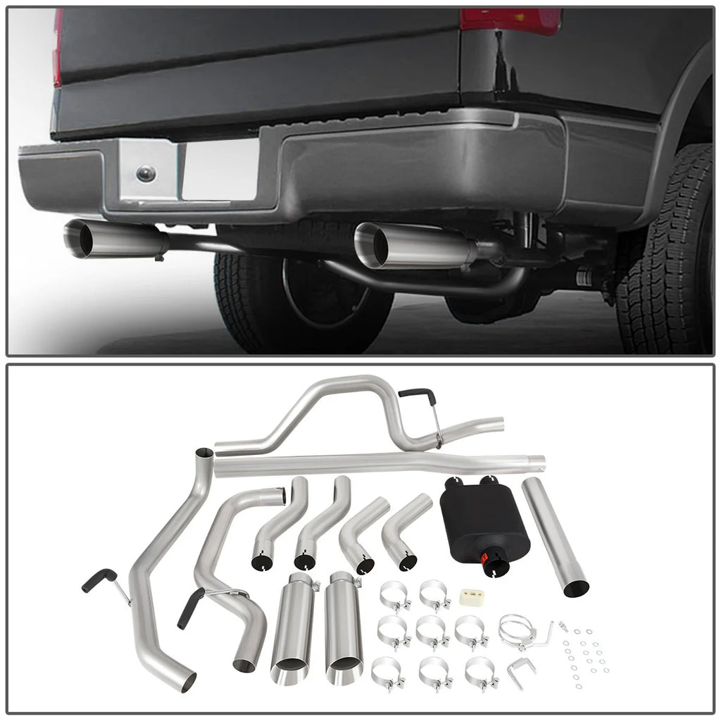 Cat-Back Exhaust System w/4 in. OD Muffler Tip 04-08 Ford F150 06-08 Lincoln Mark LT 4.6L 5.4L
