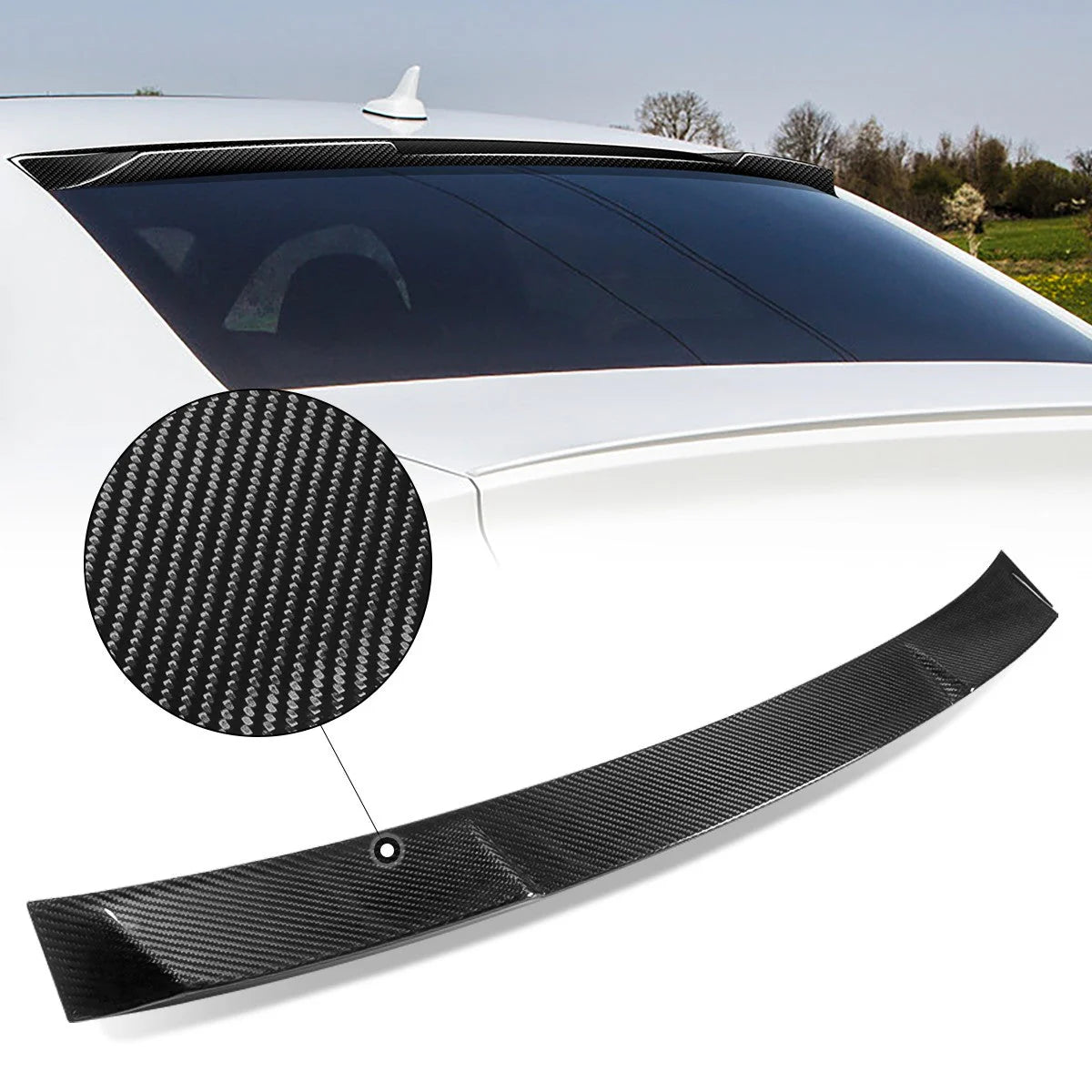 14-20 Audi A3 Quattro S3 RS3 Sedan Rear Window Roof Spoiler - Carbon Fiber