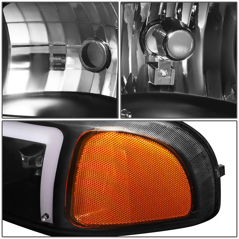 LED DRL Switchback Headlights 99-06 GMC Sierra 1500-3500 Yukon