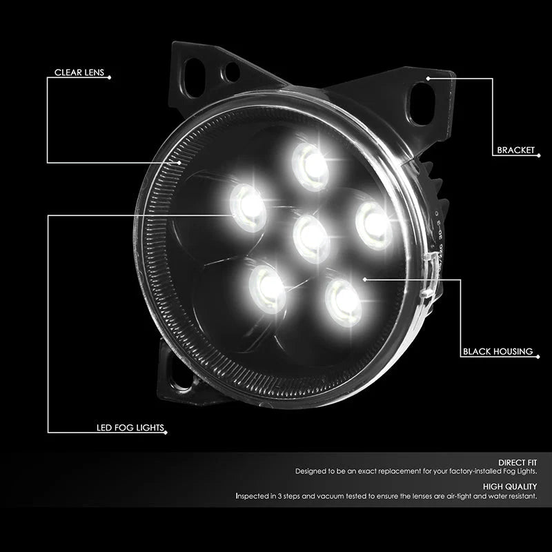 LED Clear Lens Fog Lights 08-15 Kenworth T660, 13-20 Peterbilt 579