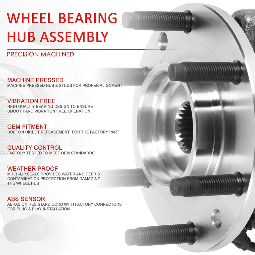 Front Left or Right Side Wheel Bearing & Hub Assembly 11-16 Ford F250, F350 Super Duty