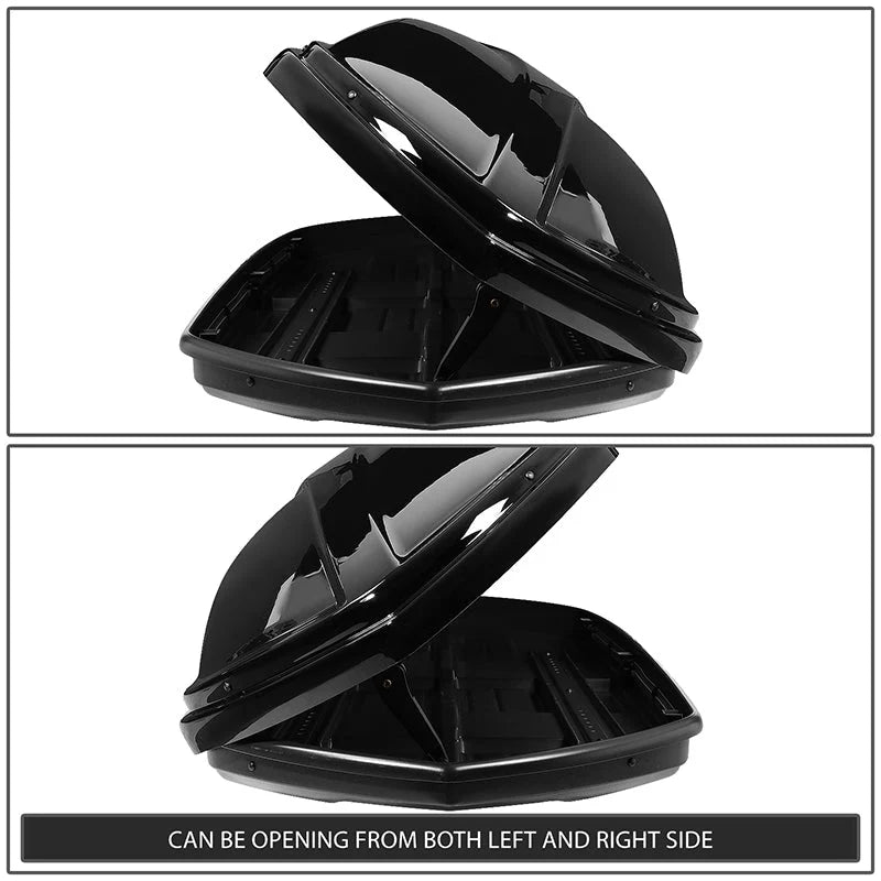 Glossy Roof Lockable Cargo Box w/Key Mounting Brackets Fits model w/ Roof Rails Only