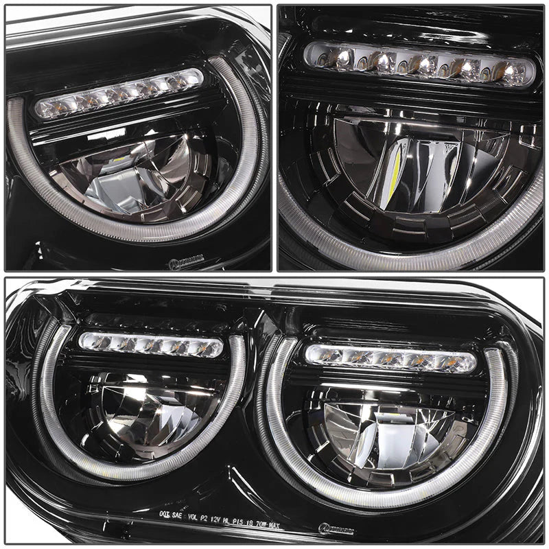 LED DRL Halo Headlights 08-14 Dodge Challenger