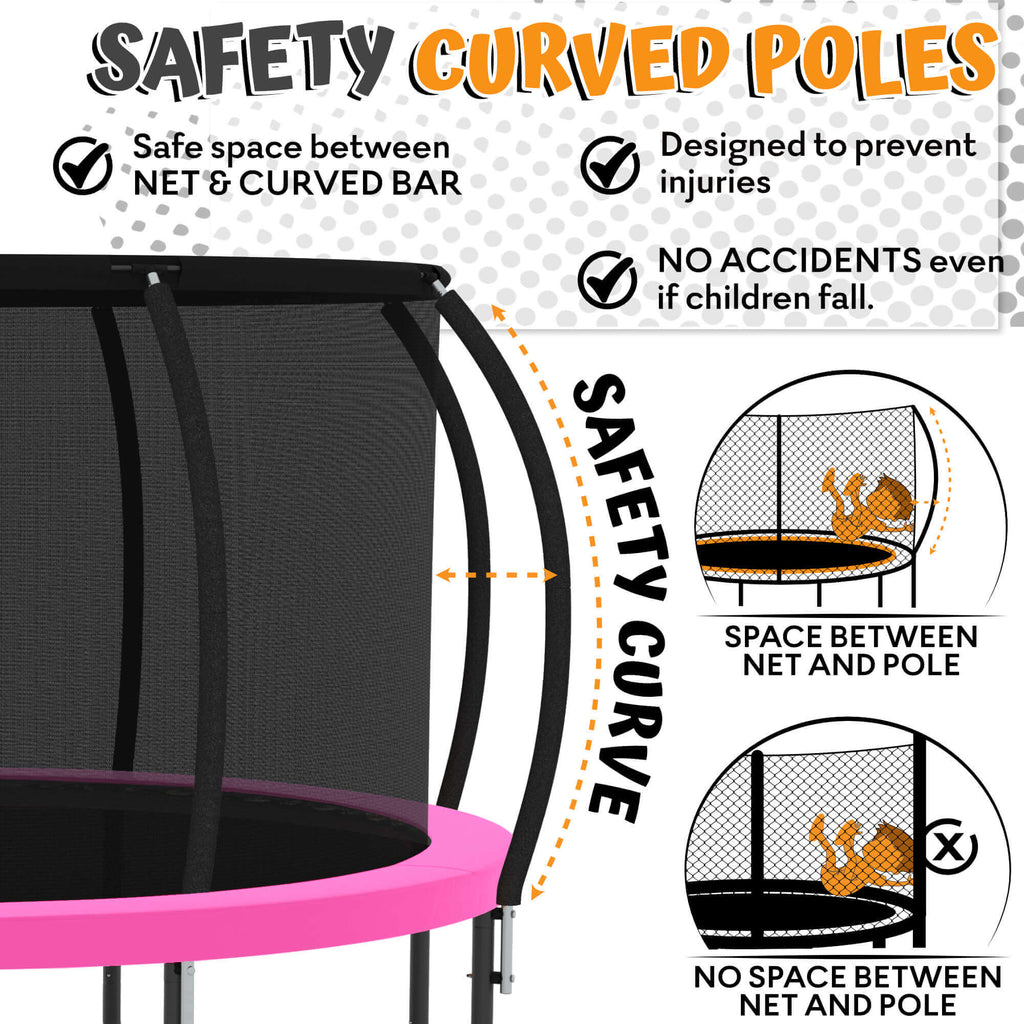 2026 16FT Trampoline with Enclosure & Double Color Pad Cover
