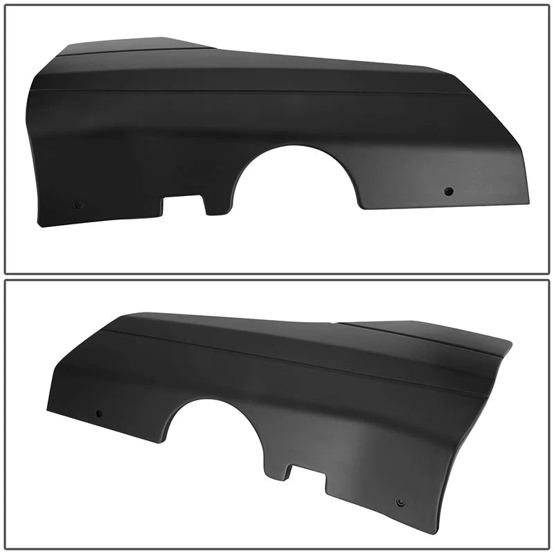 Pair Matte Black Rear Door Side Skirt Panel Splitters 17-22 Tesla Model 3