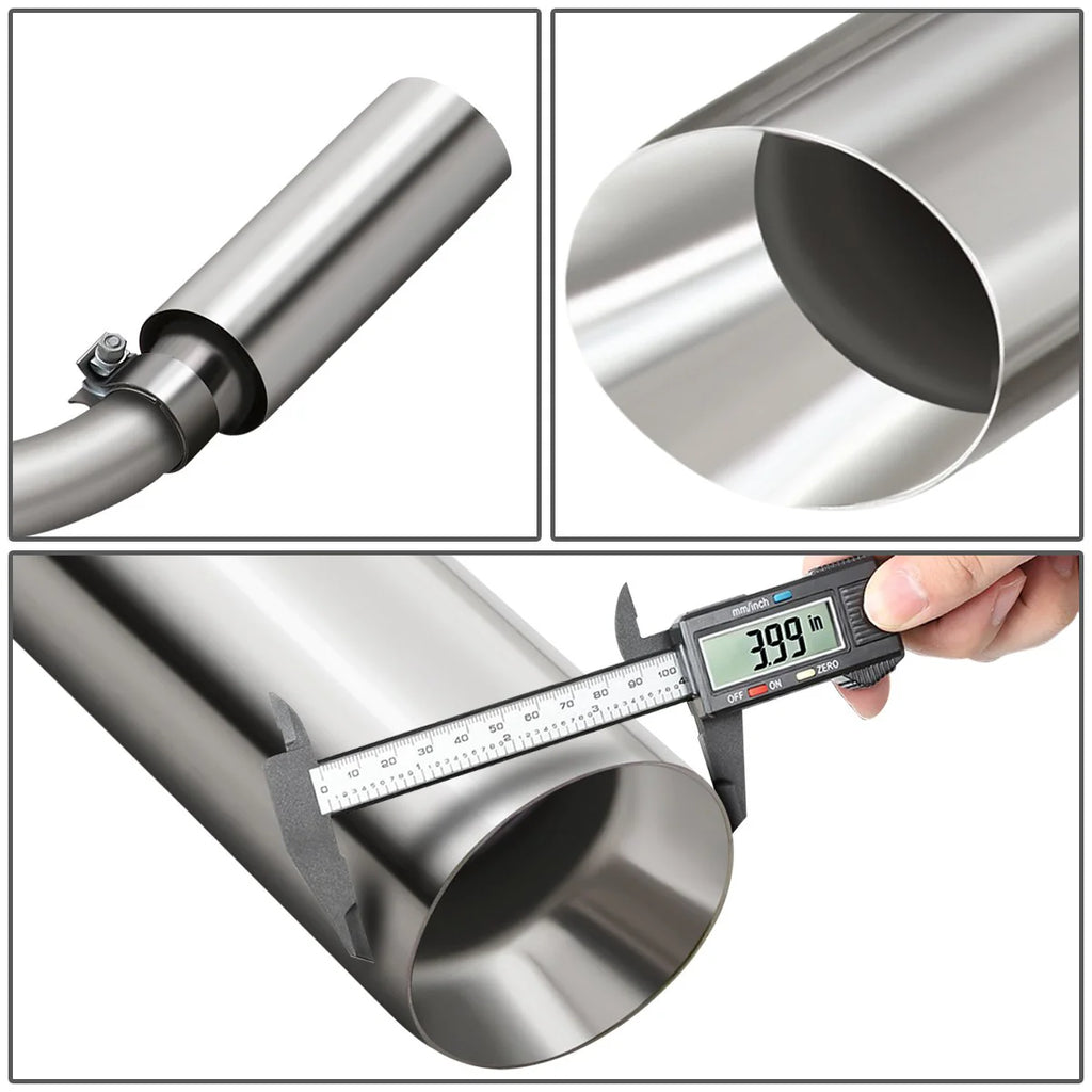 Cat-Back Exhaust System w/4 in. OD Stainless Steel Muffler Tip 07-13 Chevy Silverado GMC Sierra 1500