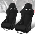 2Pcs Black Woven Fabric Position Racing Seats Universal