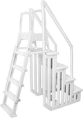 2026 Deluxe Above-Ground Pool Ladder A-Frame Swimming Non-Sliip Step Ladder, White