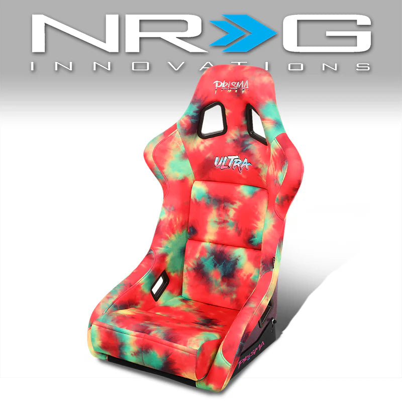 Tie Dye Fiberglass Vegan Satin Bucket Racing Seat Universal