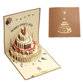 Light Brown 3D Cake Birthday Card