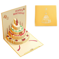 Yellow 3D Cake Birthday Card