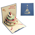 Blue 3D Cake Birthday Card